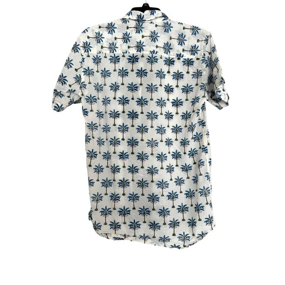 Mens Block printed Button front short sleeve - Picture 2 of 7